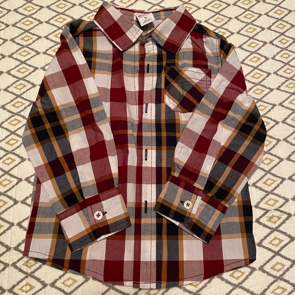 Toddler plaid long sleeve button up shirt - Picture 1 of 1